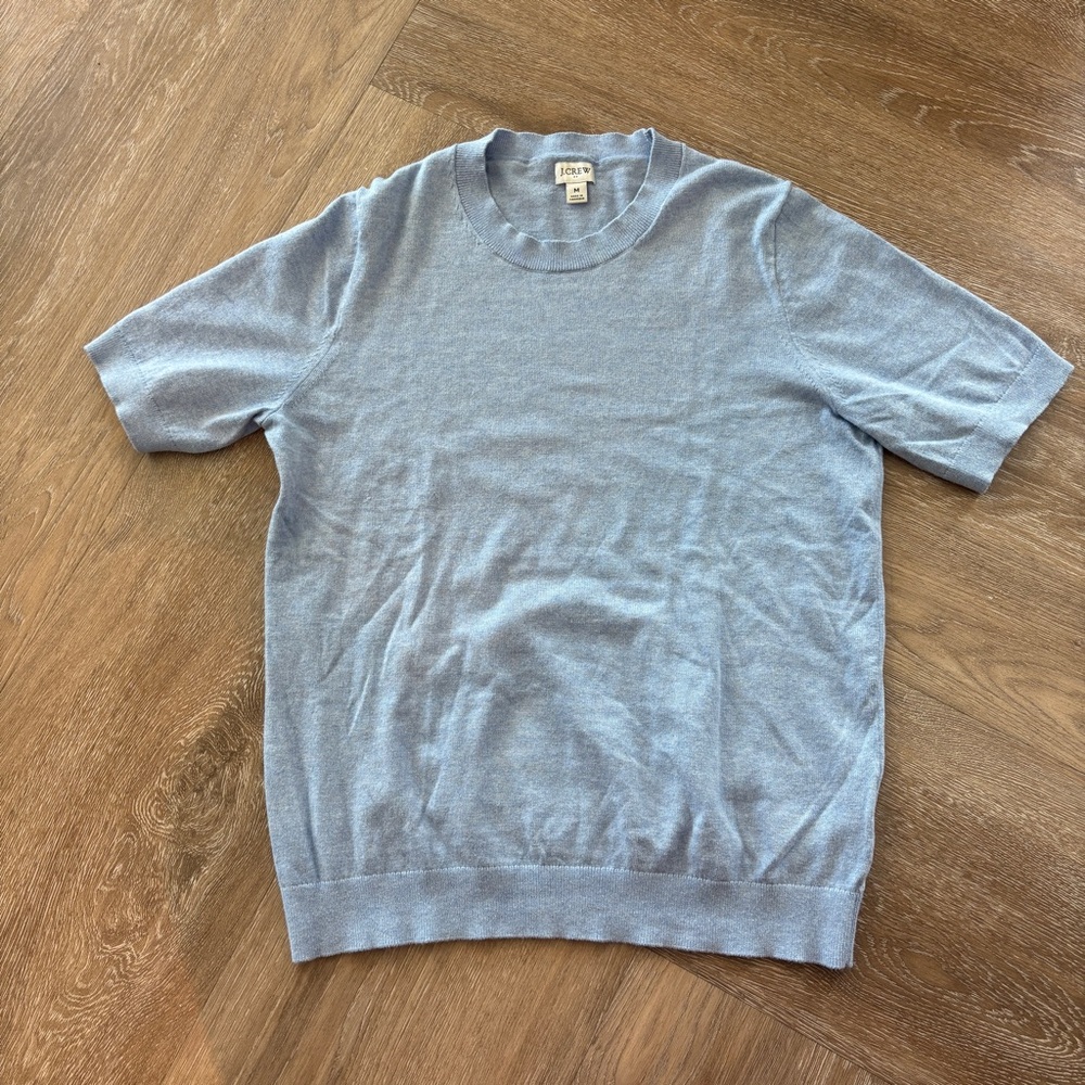 Light Blue J. Crew Knit Short Sleeve Top Size M